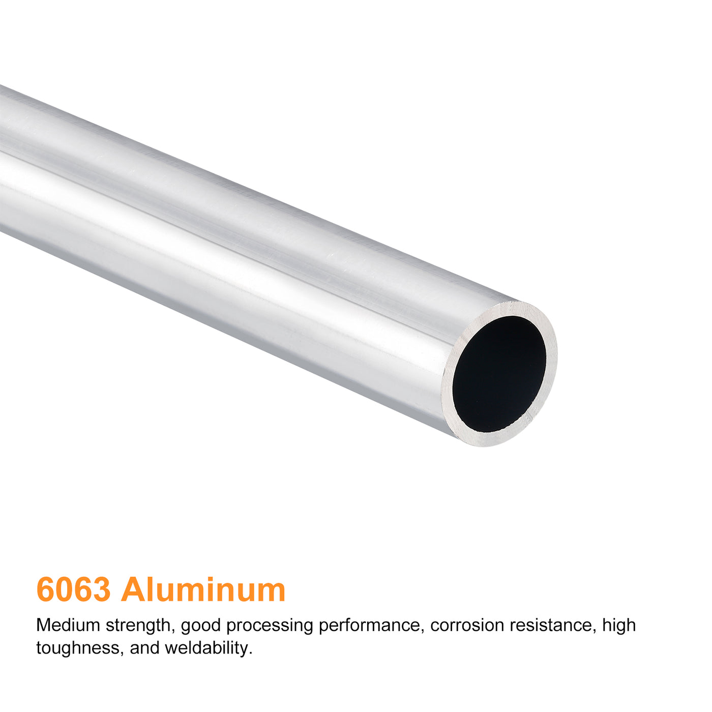 uxcell Uxcell 20mm OD 16mm Inner Dia 400mm Length 6063 Aluminum Tube for Industry DIY Project