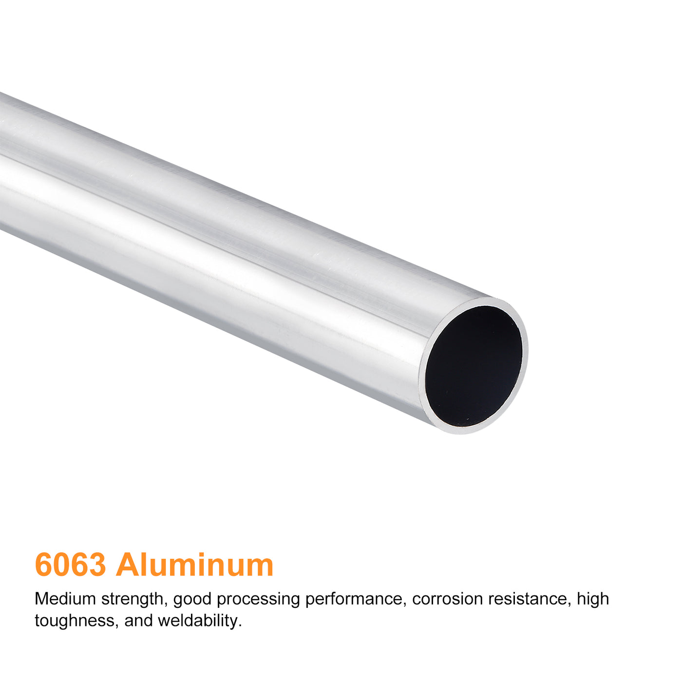 uxcell Uxcell 22mm OD 19mm Inner Dia 400mm Length 6063 Aluminum Tube for Industry DIY Project