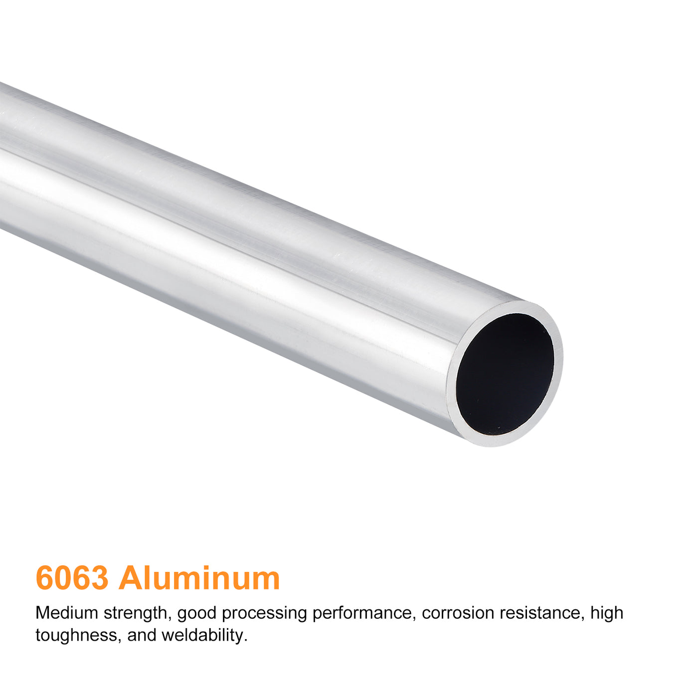 uxcell Uxcell 23mm OD 19mm Inner Dia 400mm Length 6063 Aluminum Tube for Industry DIY Project