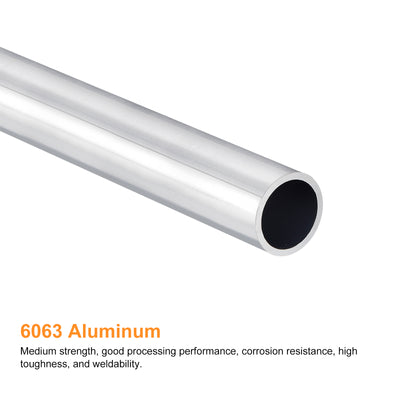 Harfington Uxcell 23mm OD 19mm Inner Dia 400mm Length 6063 Aluminum Tube for Industry DIY Project