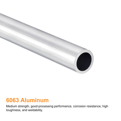 Harfington Uxcell 25mm OD 20mm Inner Dia 400mm Length 6063 Aluminum Tube for Industry DIY Project