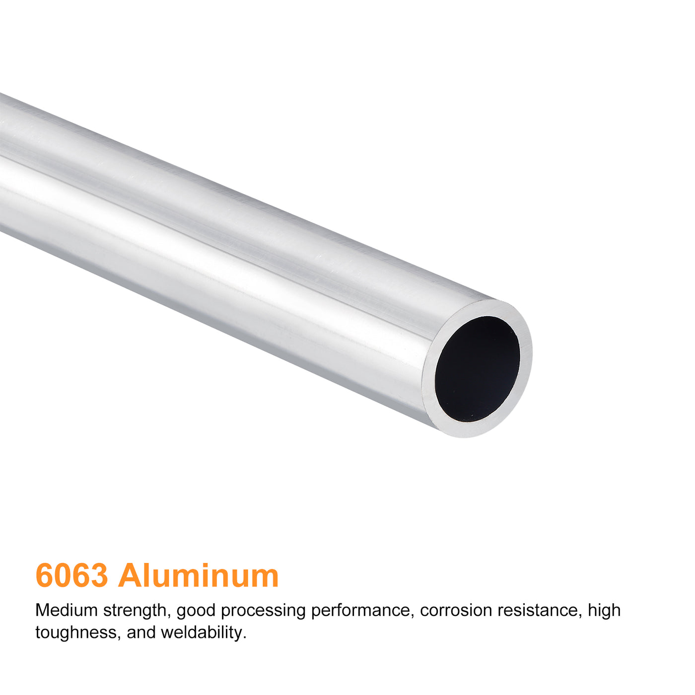 uxcell Uxcell 27mm OD 21mm Inner Dia 400mm Length 6063 Aluminum Tube for Industry DIY Project