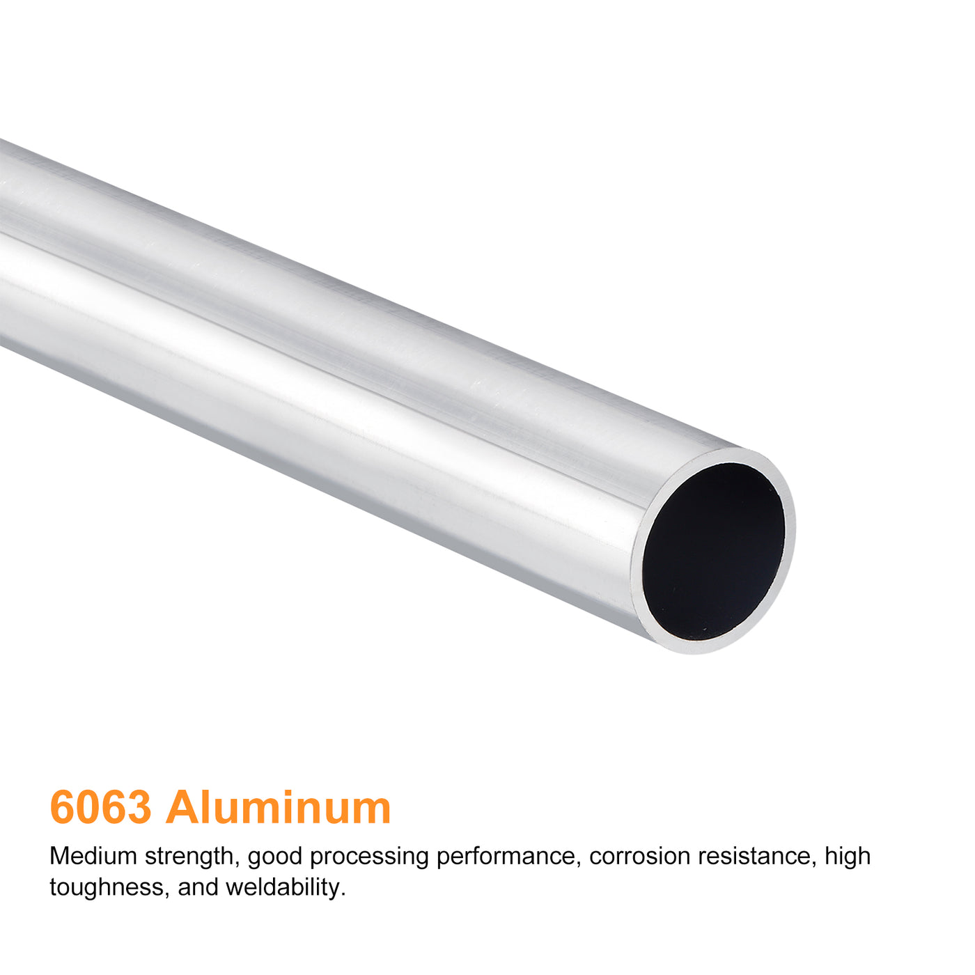 uxcell Uxcell 27mm OD 23mm Inner Dia 400mm Length 6063 Aluminum Tube for Industry DIY Project