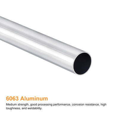 Harfington Uxcell 27mm OD 25mm Inner Dia 400mm Length 6063 Aluminum Tube for Industry DIY Project
