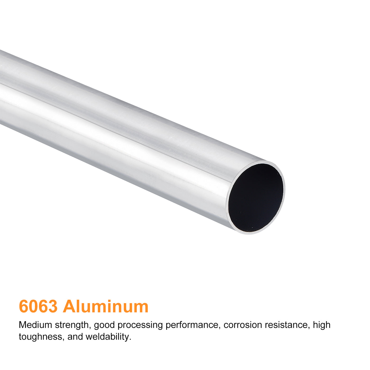 uxcell Uxcell 30mm OD 26mm Inner Dia 400mm Length 6063 Aluminum Tube for Industry DIY Project