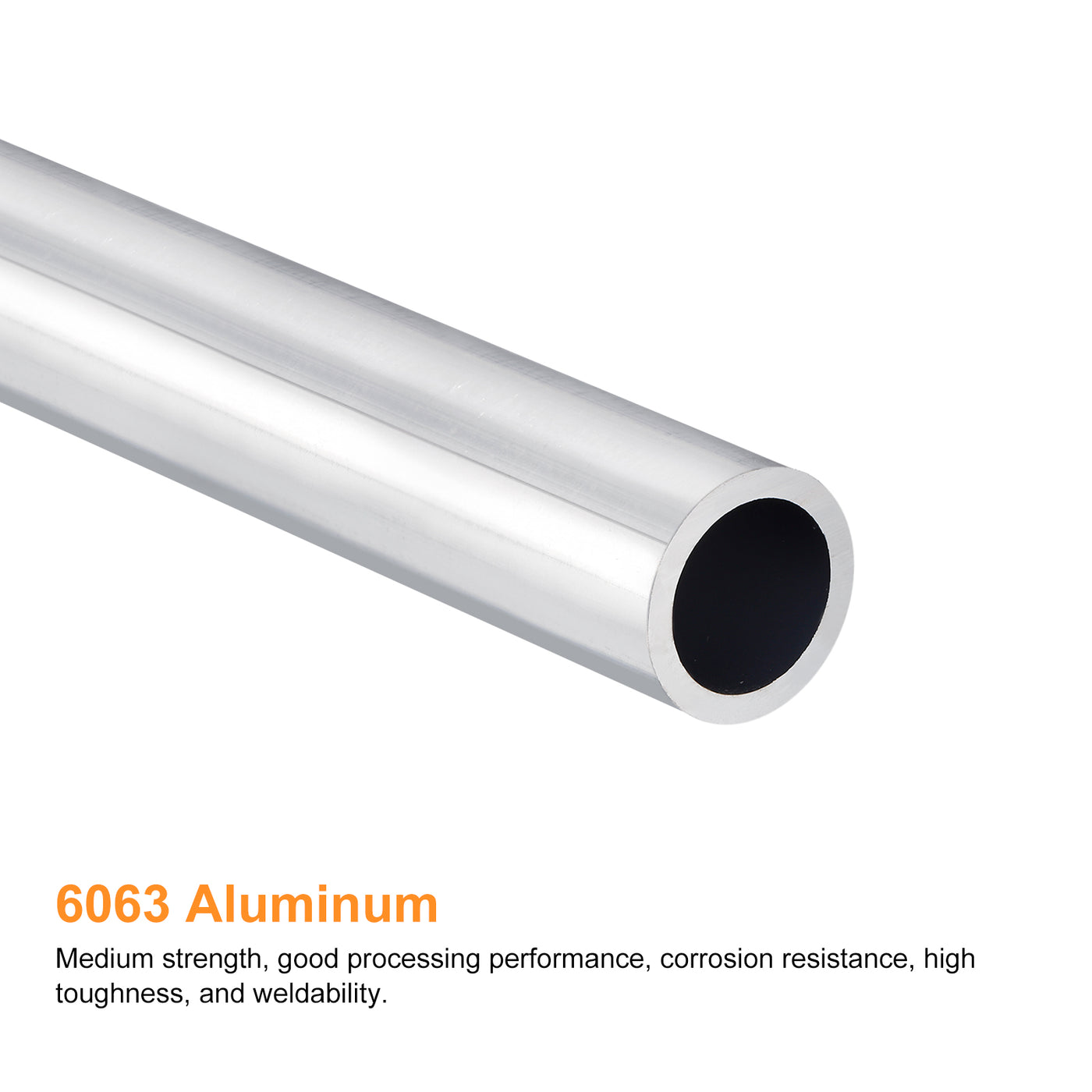 uxcell Uxcell 40mm OD 34mm Inner Dia 400mm Length 6063 Aluminum Tube for Industry DIY Project