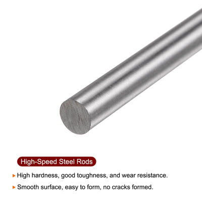 Harfington 5pcs 6.3mm x 100mm High Speed Steel (HSS) Round Rod Lathe Bar Stock DIY Tool