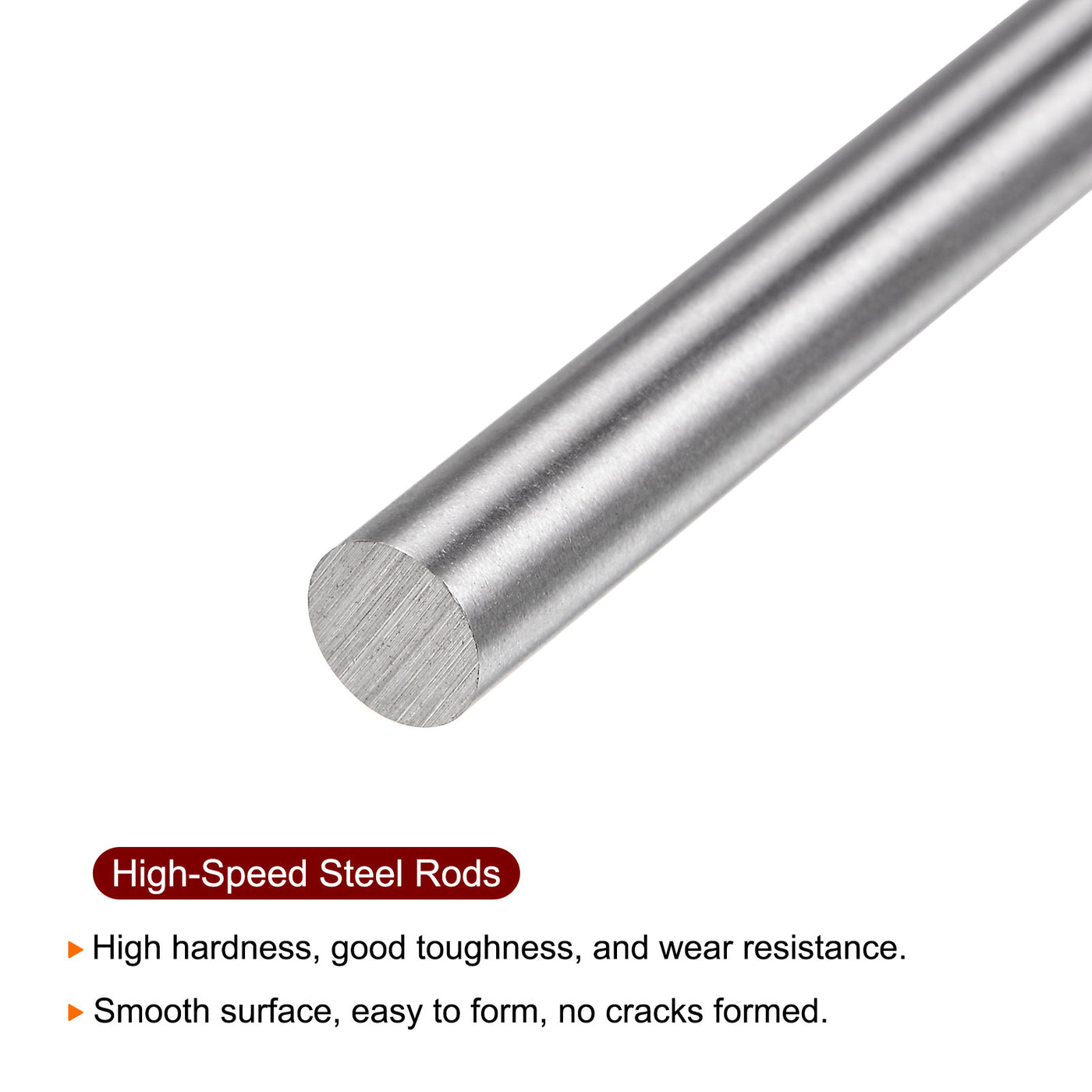 Harfington 5pcs 6.4mm x 100mm High Speed Steel (HSS) Round Rod Lathe Bar Stock DIY Tool