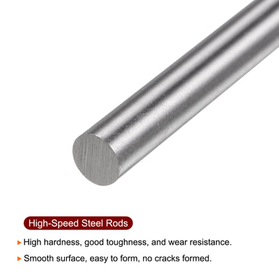 Harfington 5pcs 6.7mm x 100mm High Speed Steel (HSS) Round Rod Lathe Bar Stock DIY Tool