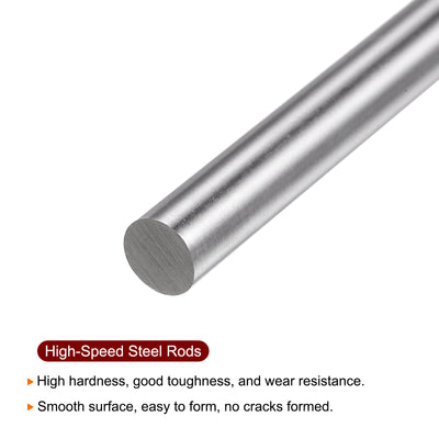 Harfington 8pcs 7.5mm x 100mm High Speed Steel (HSS) Round Rod Lathe Bar Stock DIY Tool