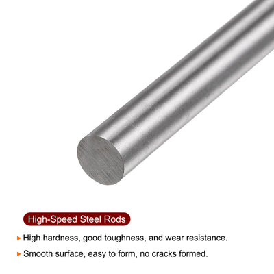 Harfington 8pcs 7.8mm x 100mm High Speed Steel (HSS) Round Rod Lathe Bar Stock DIY Tool
