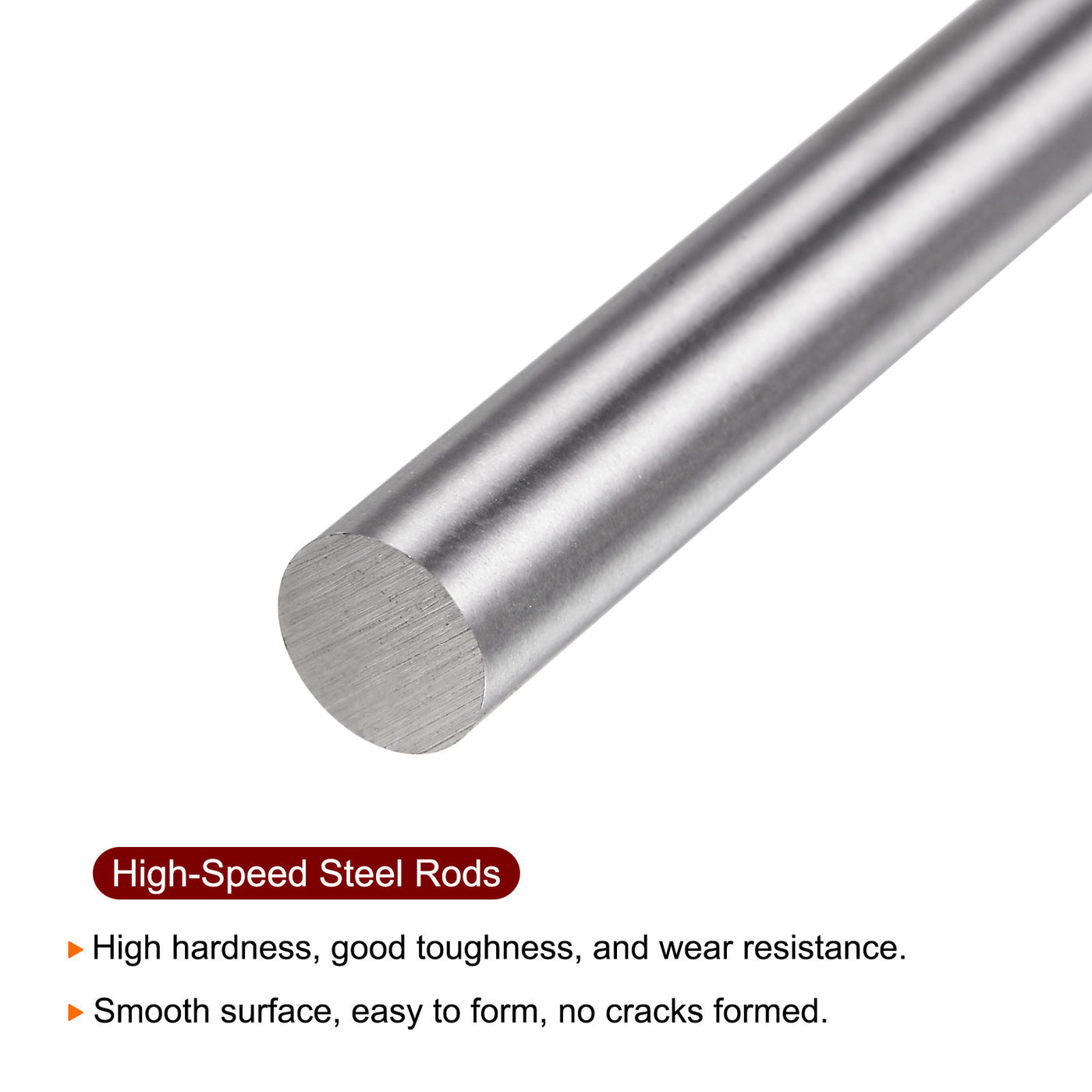Harfington 8pcs 8mm x 100mm High Speed Steel (HSS) Round Rod Lathe Bar Stock DIY Tool