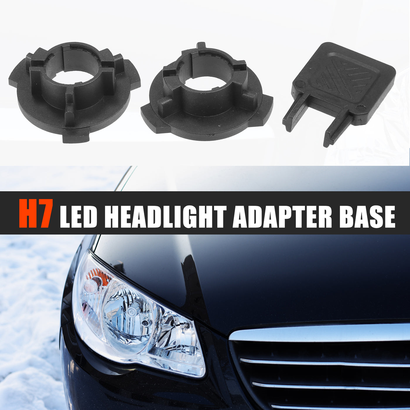 uxcell Uxcell 1 Set Car H7 LED Headlight Adapter Bases W/ Key Replacement for Volkswagen Polo 2020
