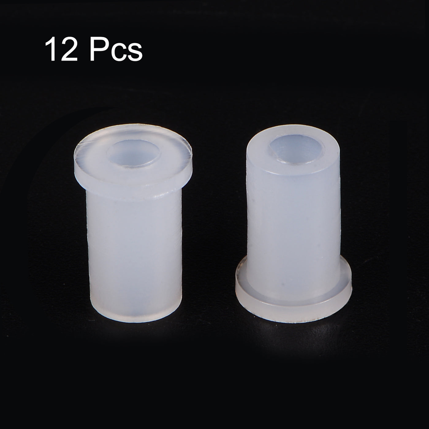 uxcell Uxcell 12pcs Flanged Sleeve Bearings 4mm ID 7.45mm OD 13mm Length Nylon Bushings, White