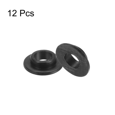 Harfington Uxcell 12pcs Flanged Sleeve Bearings 4.1mm ID 5.8mm OD 2.5mm Length Nylon Bushing Black
