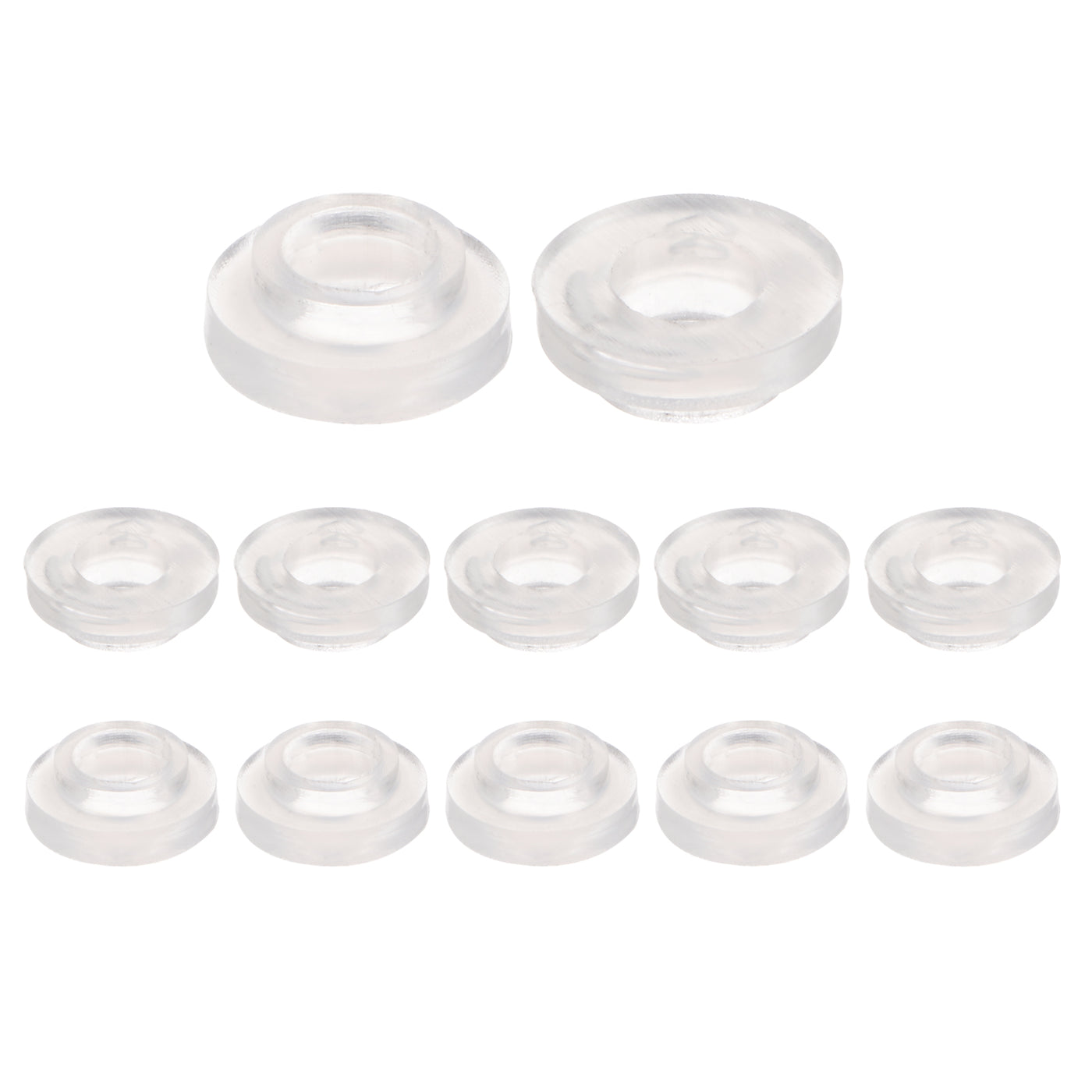 uxcell Uxcell 12pcs Flanged Nylon Bushings 5.1mm ID 7.03mm OD 3.5mm Length, Translucent