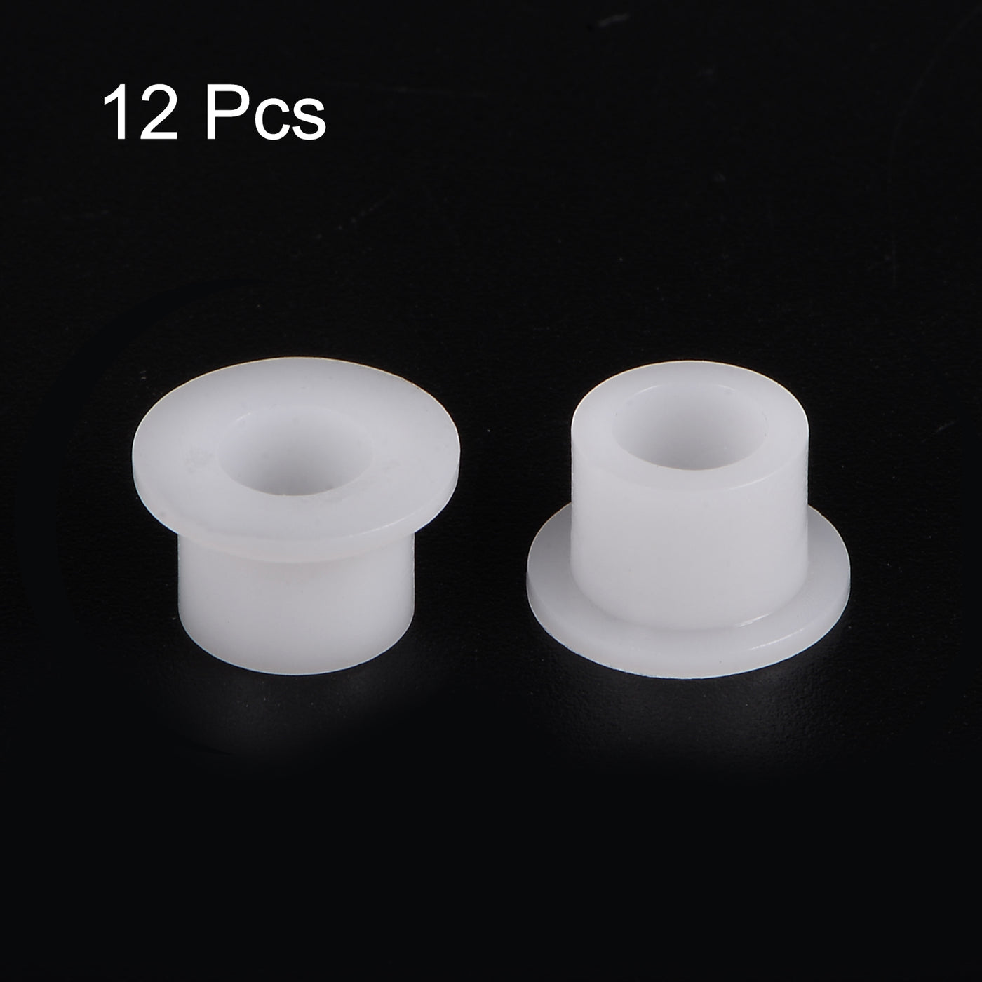 uxcell Uxcell 12pcs Flanged Sleeve Bearings 5.5mm ID 8.5mm OD 7mm Length Nylon Bushings, White