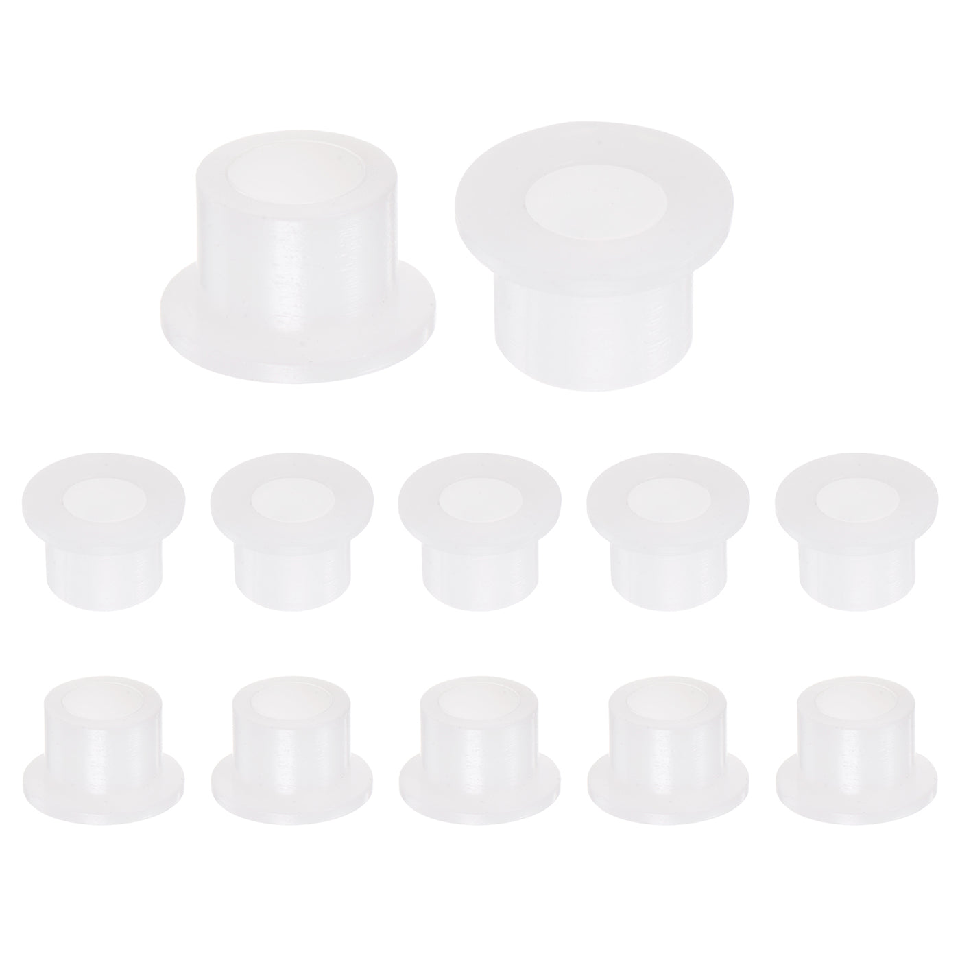 uxcell Uxcell 12pcs Flanged Sleeve Bearings 5.5mm ID 8.5mm OD 7mm Length Nylon Bushings, White