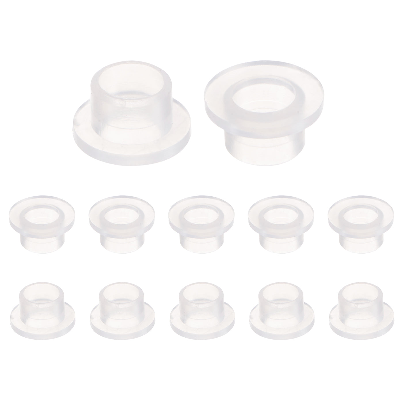 uxcell Uxcell 12pcs Flanged Sleeve Bearings 6mm ID 7.7mm OD 6mm Length Nylon Bushings, White