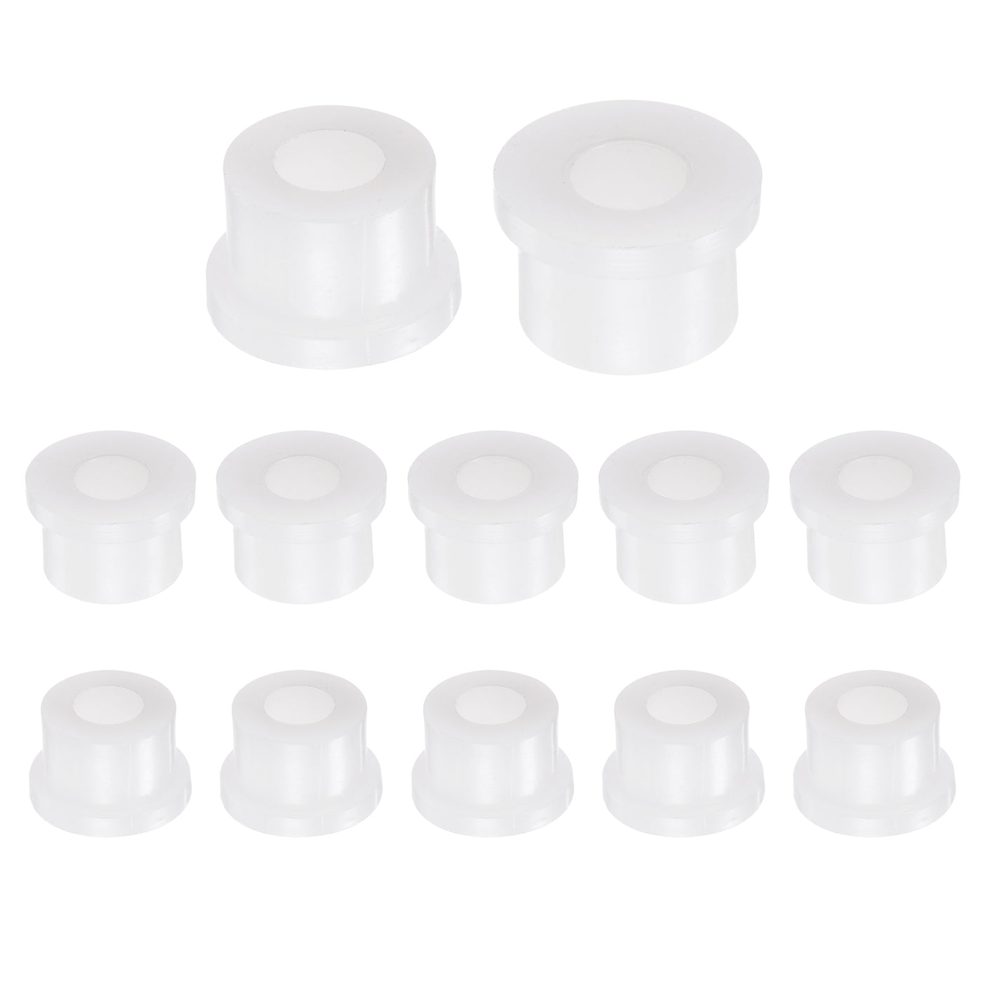 uxcell Uxcell 12pcs Flanged Sleeve Bearings 6mm ID 11.6mm OD 9mm Length Nylon Bushings, White