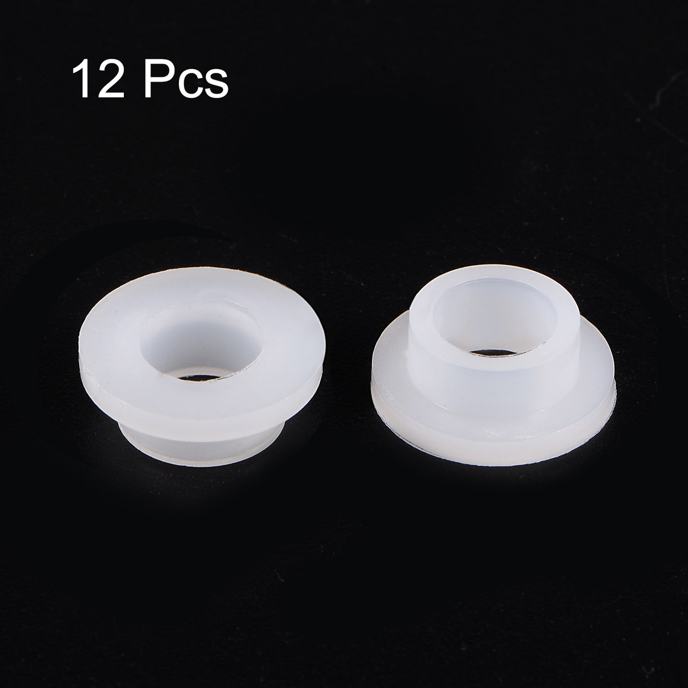 uxcell Uxcell 12pcs Flanged Sleeve Bearings 6.2mm ID 8.4mm OD 4.5mm Length Nylon Bushing White