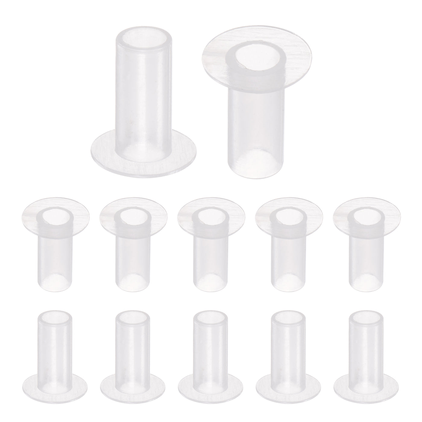 uxcell Uxcell 12pcs Flanged Sleeve Bearings 6.2mm ID 8.04mm OD 18.05mm L, Nylon Bushing White