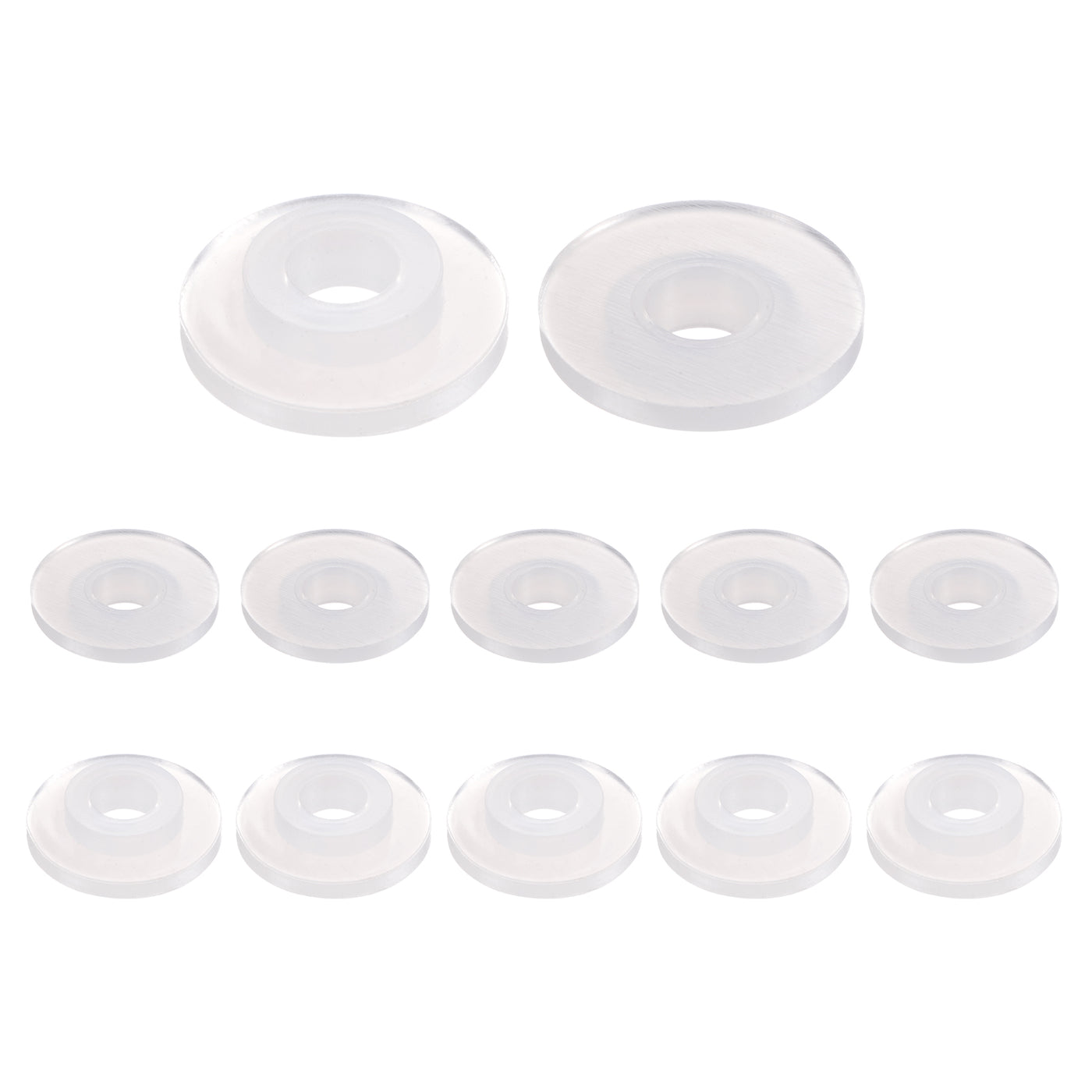 uxcell Uxcell 12pcs Flanged Sleeve Bearings 6.2mm ID 11.16mm OD 4.5mm L, Nylon Bushings, White