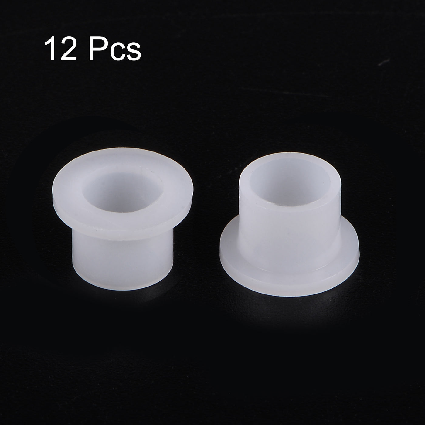 uxcell Uxcell 12pcs Flanged Sleeve Bearings 6.29mm ID 7.93mm OD 7.13mm L, Nylon Bushing White