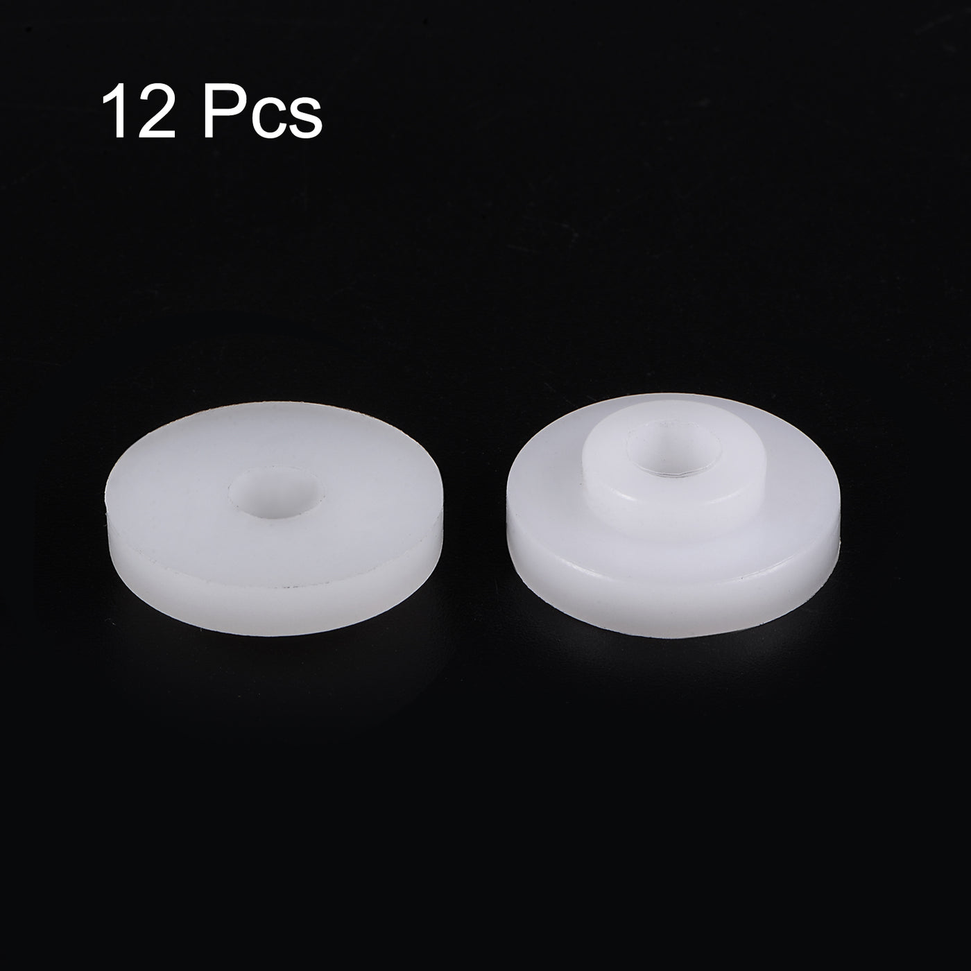 uxcell Uxcell 12pcs Flanged Sleeve Bearings 6.3mm ID 12mm OD 7mm Length Nylon Bushings, White