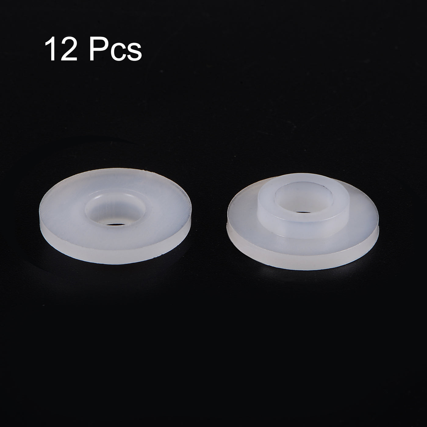 uxcell Uxcell 12pcs Flanged Sleeve Bearings 6.8mm ID 11mm OD 4.5mm Length Nylon Bushing, White