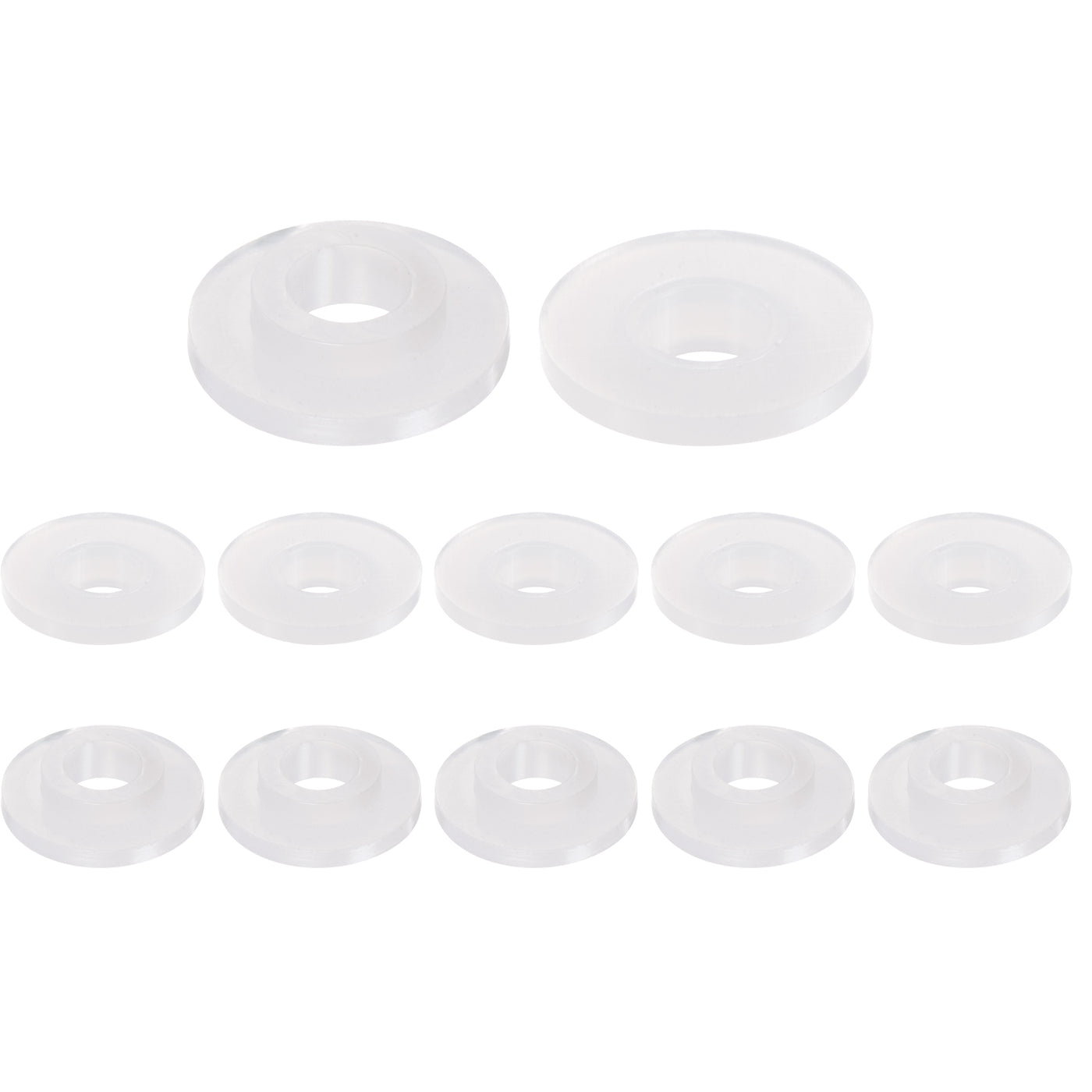 uxcell Uxcell 12pcs Flanged Sleeve Bearings 6.8mm ID 11mm OD 4.5mm Length Nylon Bushing, White