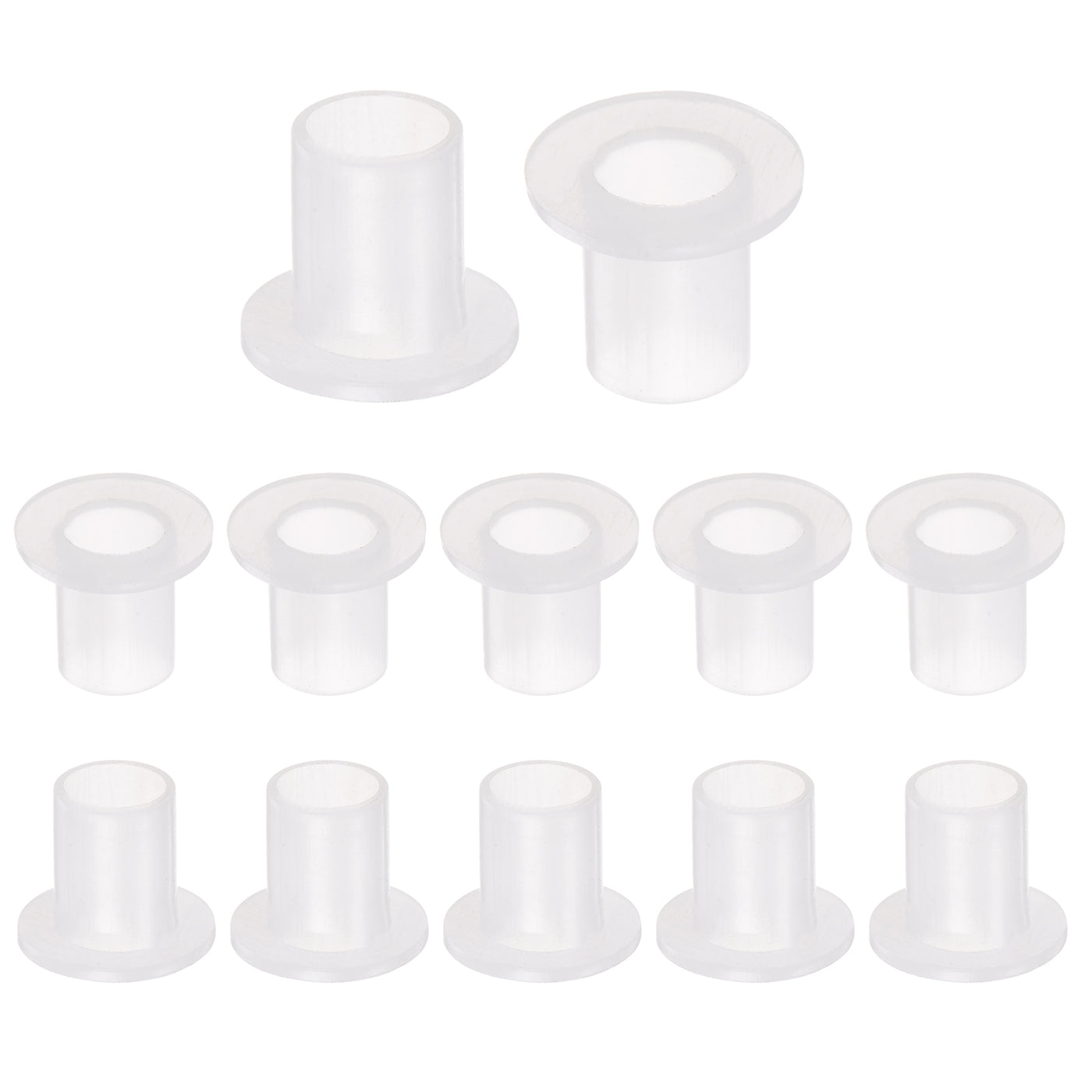 uxcell Uxcell 12pcs Flanged Sleeve Bearings 7.5mm ID 9mm OD 12mm Length Nylon Bushings, White