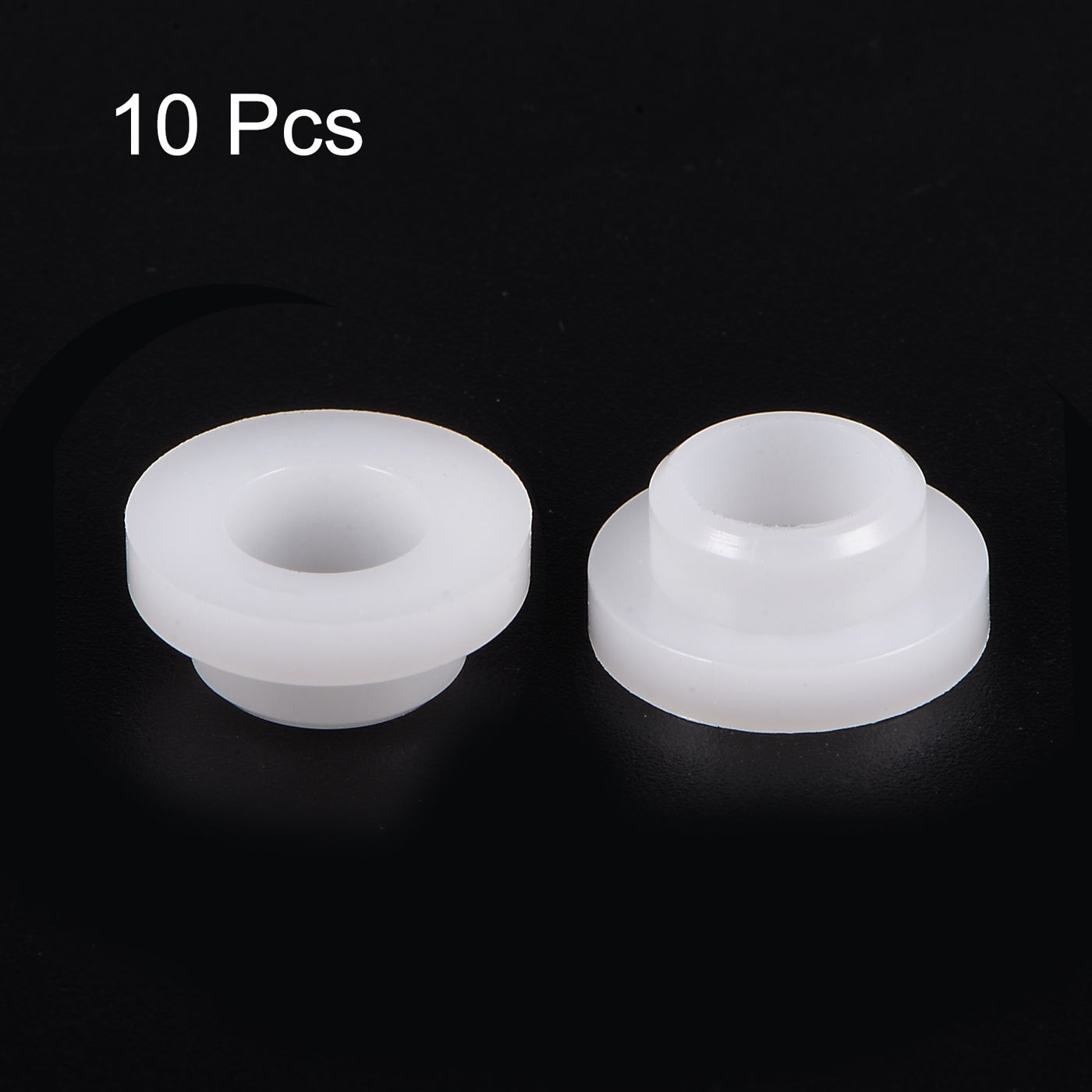 uxcell Uxcell 10pcs Flanged Sleeve Bearings 8mm ID 11mm OD 7mm Length Nylon Bushings, White