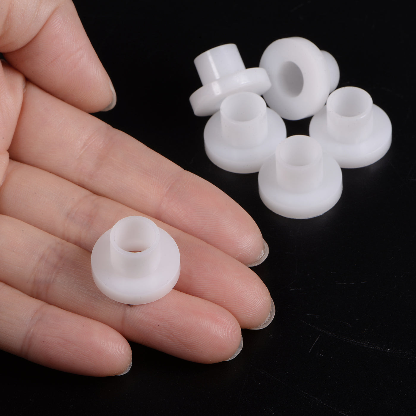 Uxcell 10pcs Flanged Sleeve Bearings 8mm ID 10mm OD 11mm Length Nylon