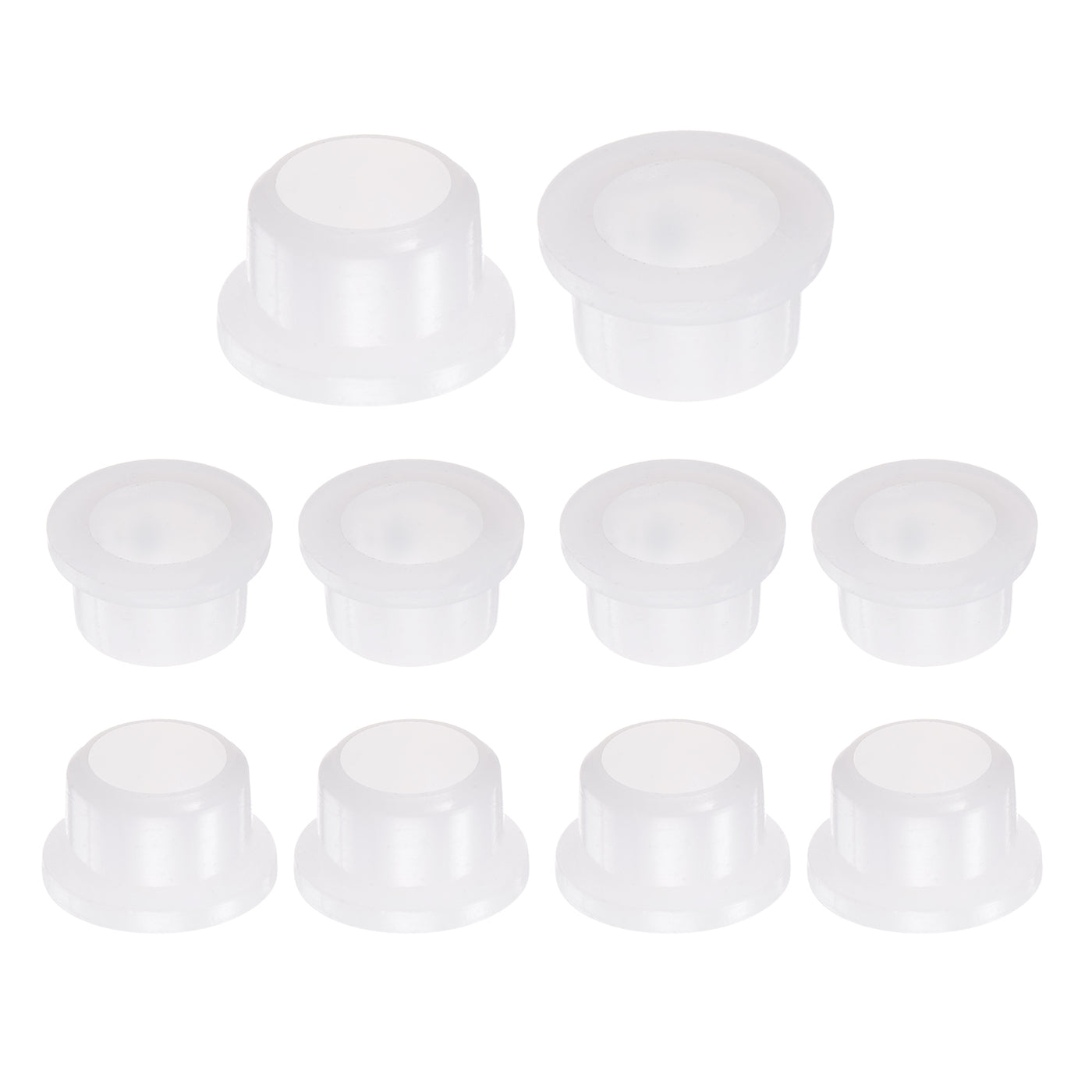 uxcell Uxcell 10pcs Flanged Sleeve Bearings 8.05mm ID 11.2mm OD 8mm Length Nylon Bushing White