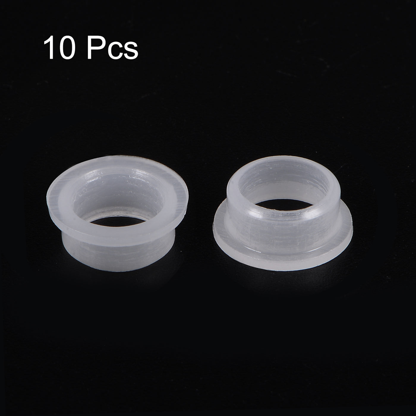 uxcell Uxcell 10pcs Flanged Sleeve Bearings 8.1mm ID 10.1mm OD 5mm Length Nylon Bushing, White