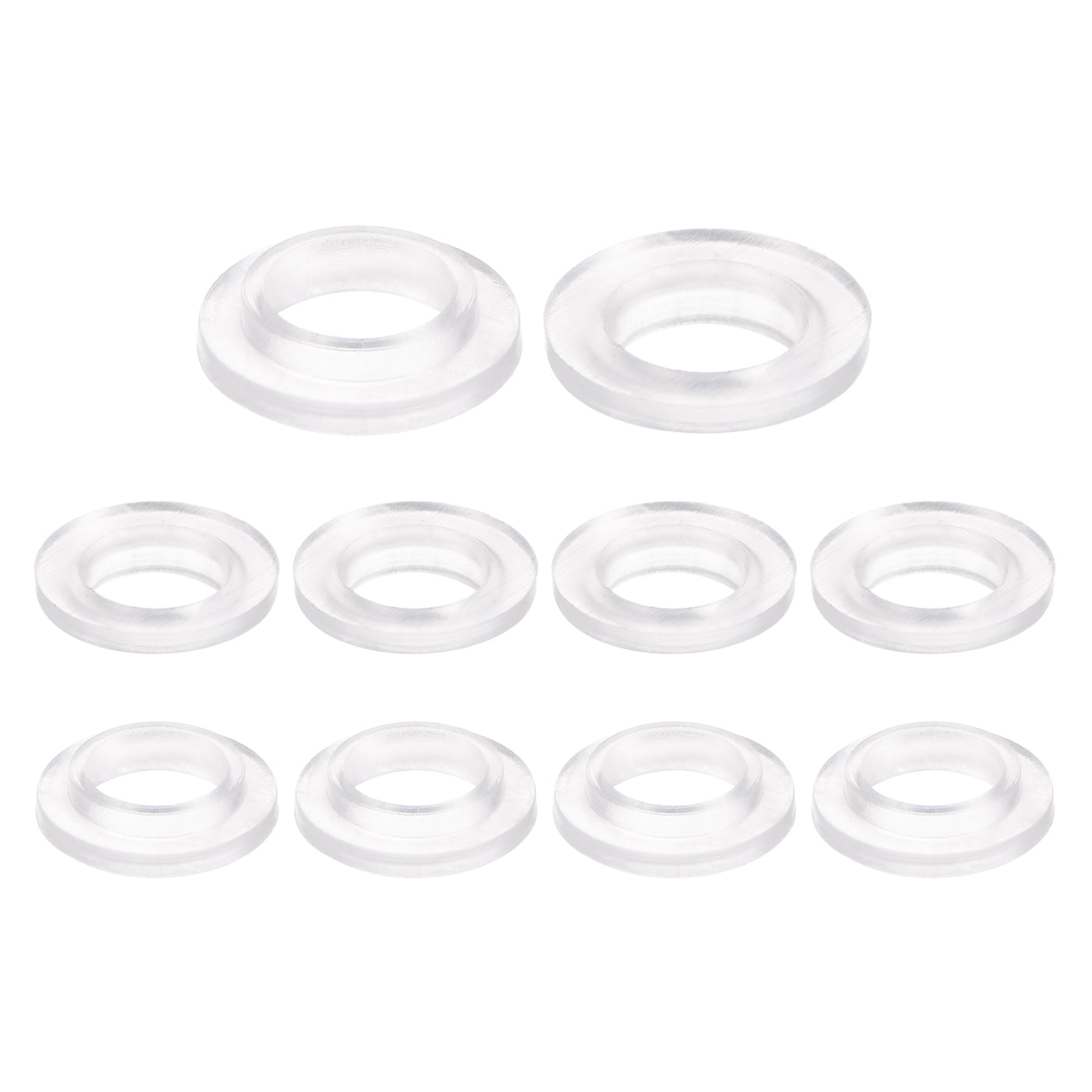 uxcell Uxcell 10pcs Flanged Nylon Bushings 8.1mm ID 10.1mm OD 3.1mm Length, Translucent