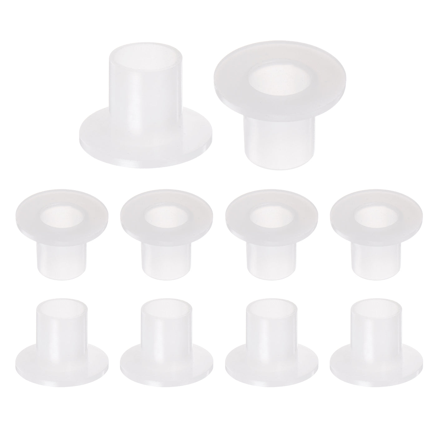 uxcell Uxcell 10pcs Flanged Sleeve Bearings 8.1mm ID 10.1mm OD 12.2mm L, Nylon Bushings, White