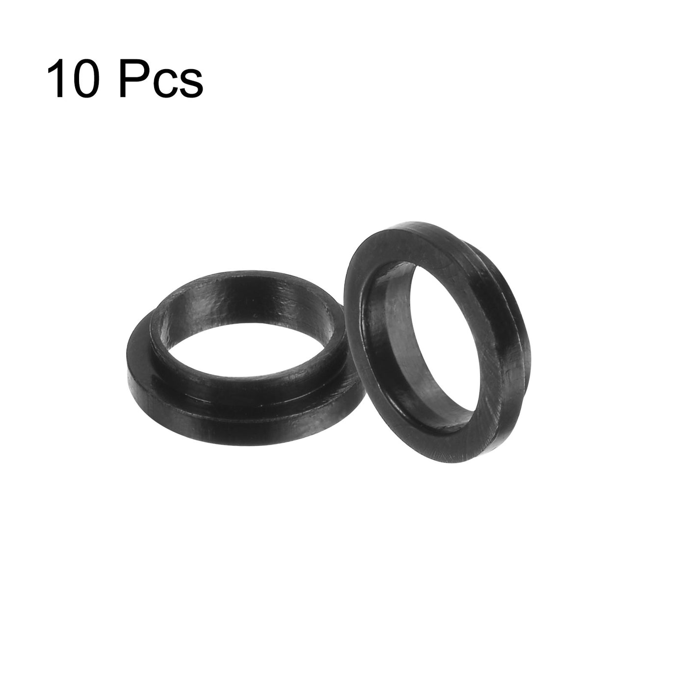 uxcell Uxcell 10pcs Flanged Sleeve Bearings 8.5mm ID 9.4mm OD 3mm Length Nylon Bushings, Black