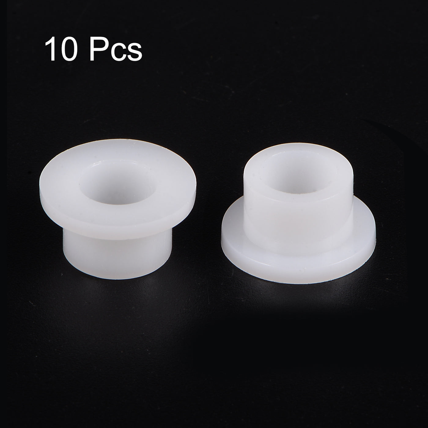 uxcell Uxcell 10pcs Flanged Sleeve Bearings 8.5mm ID 12mm OD 9mm Length Nylon Bushings, White