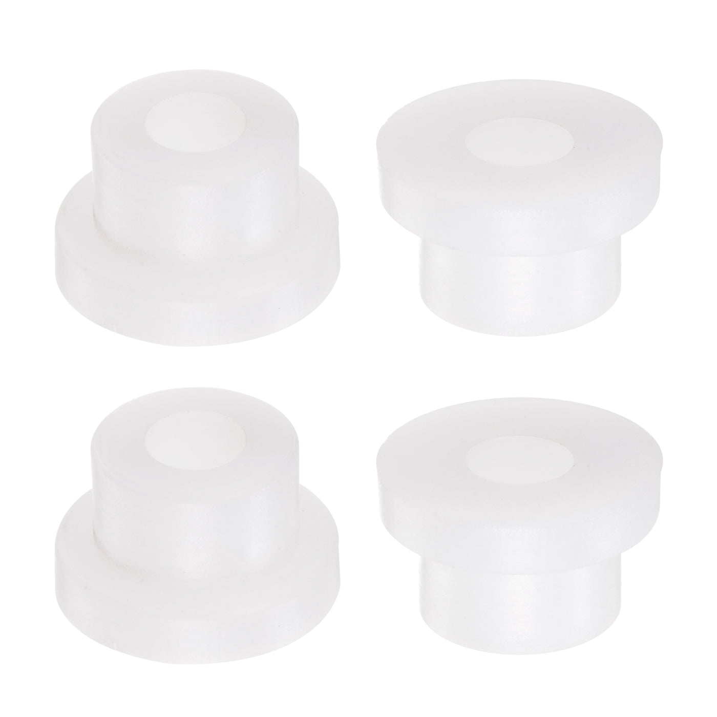 uxcell Uxcell 4pcs Flanged Sleeve Bearings 9mm ID 18mm OD 15mm Length Nylon Bushing White