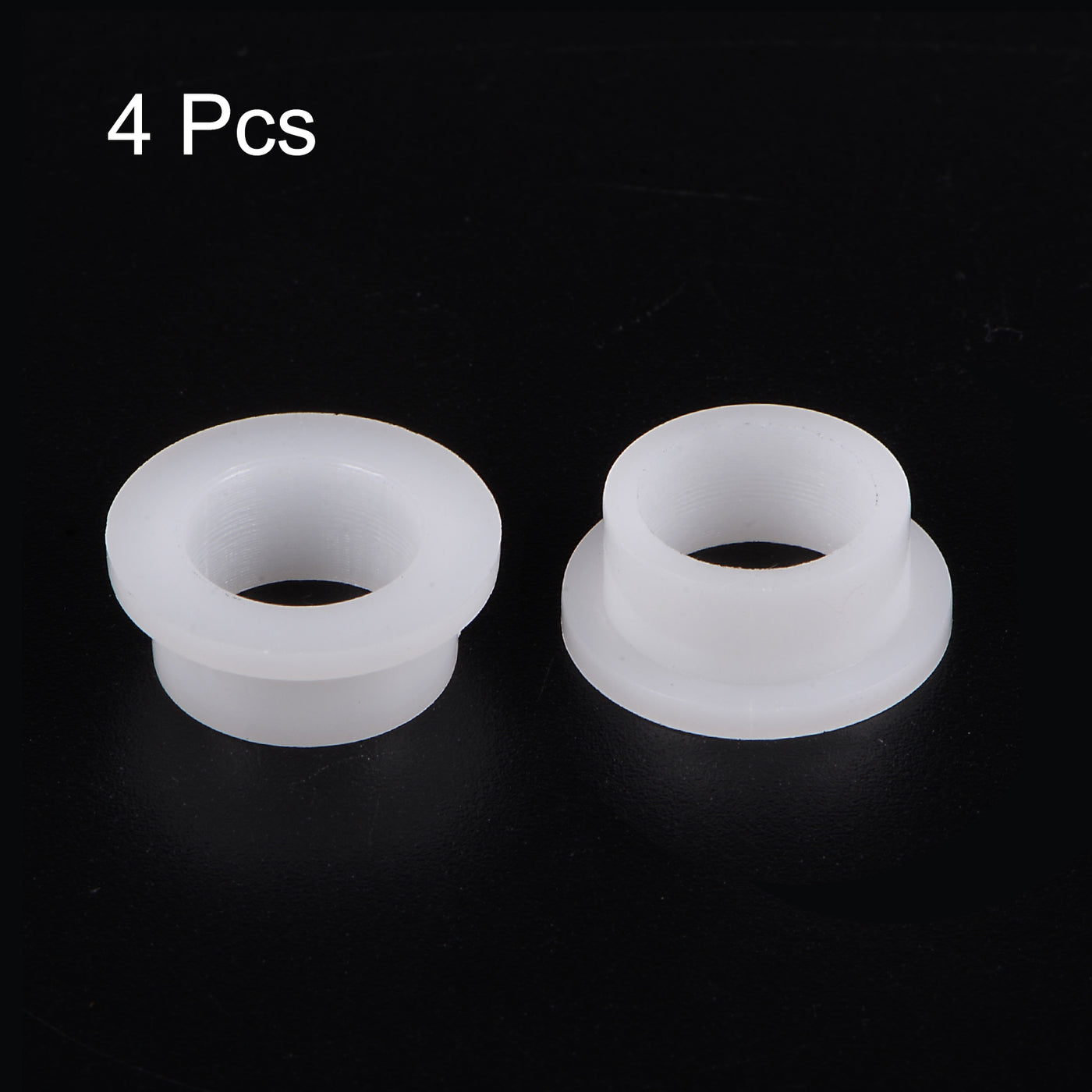 uxcell Uxcell 4pcs Flanged Sleeve Bearings 10mm ID 13mm OD 6.5mm Length Nylon Bushings, White