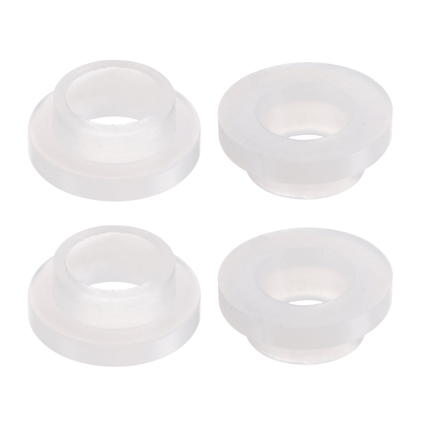 uxcell Uxcell 4pcs Flanged Sleeve Bearings 10mm ID 13mm OD 7mm Length Nylon Bushings, White