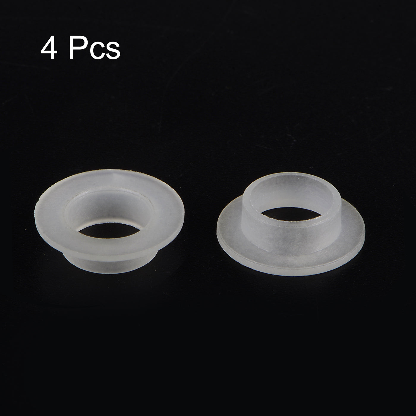 uxcell Uxcell 4pcs Flanged Sleeve Bearings 10mm ID 12.05mm OD 5mm Length Nylon Bushings, White