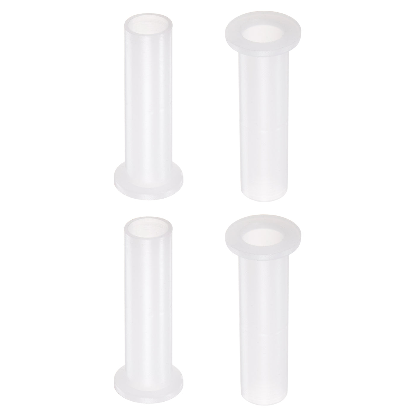 uxcell Uxcell 4pcs Flanged Sleeve Bearings 10mm ID 12.1mm OD 46mm Length Nylon Bushings, White
