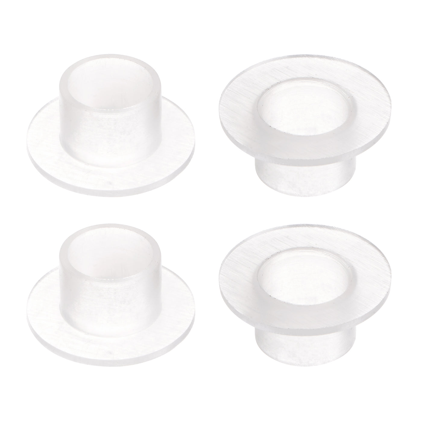 uxcell Uxcell 4pcs Flanged Sleeve Bearings 10.05mm ID 12.02mm OD 9.1mm L, Nylon Bushing White