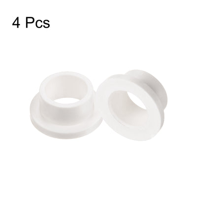 Harfington Uxcell 4pcs Flanged Sleeve Bearings 10.1mm ID 13mm OD 8mm Length Nylon Bushings, White