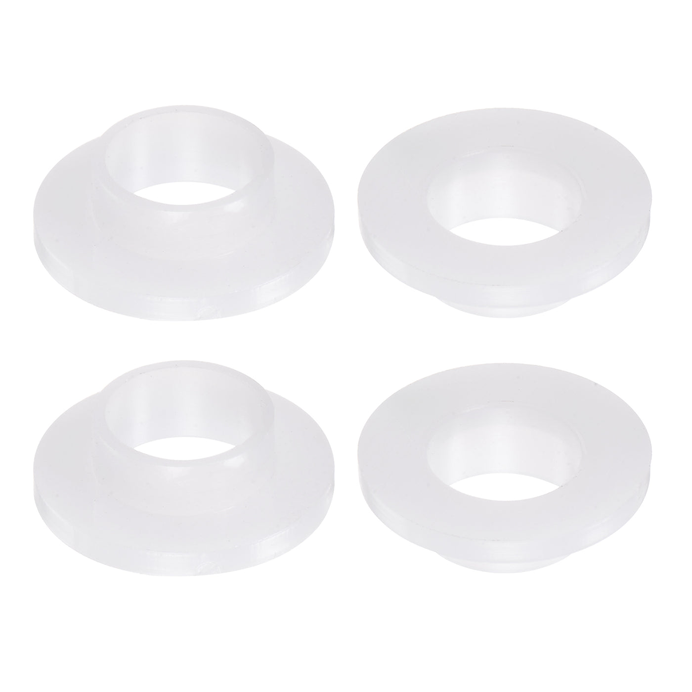 uxcell Uxcell 4pcs Flanged Sleeve Bearings 10.1mm ID 12mm OD 6mm Length Nylon Bushings, White