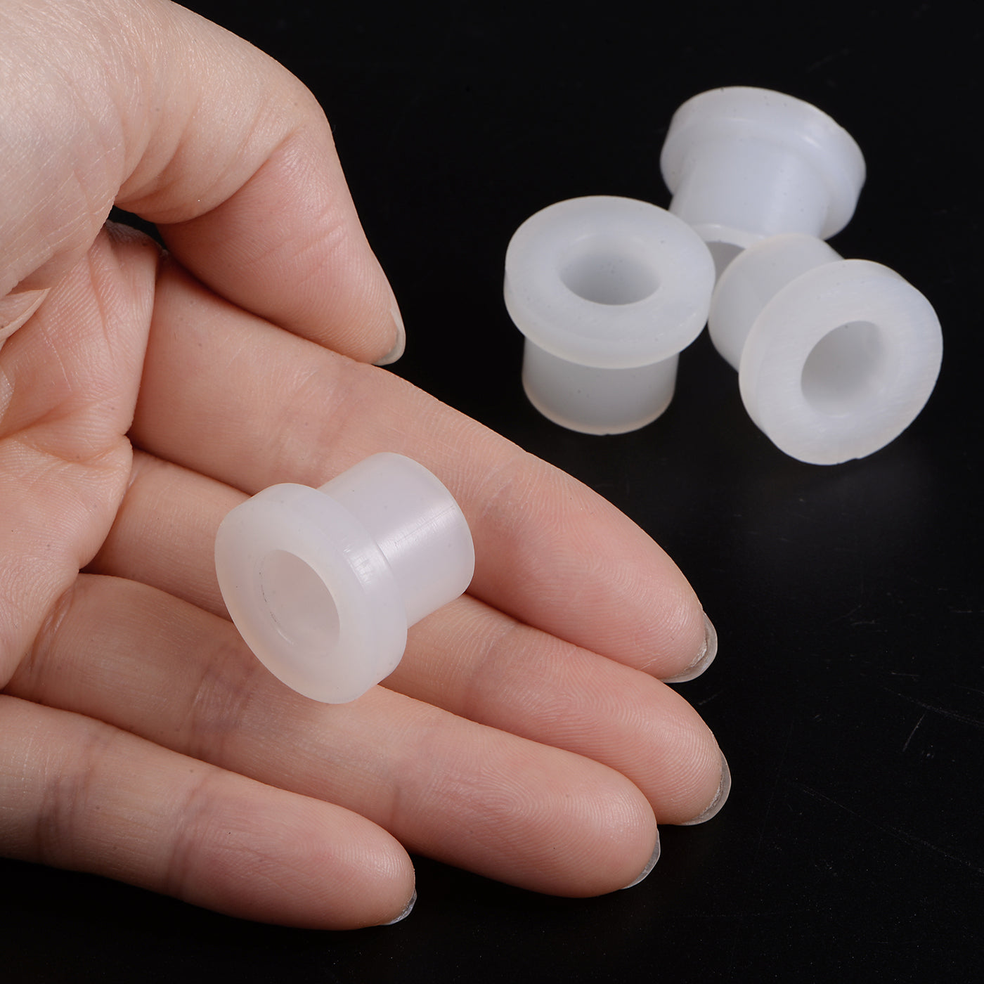 Uxcell 4pcs Flanged Sleeve Bearings 10.1mm ID 15.1mm OD 15.5mm L, Nylon