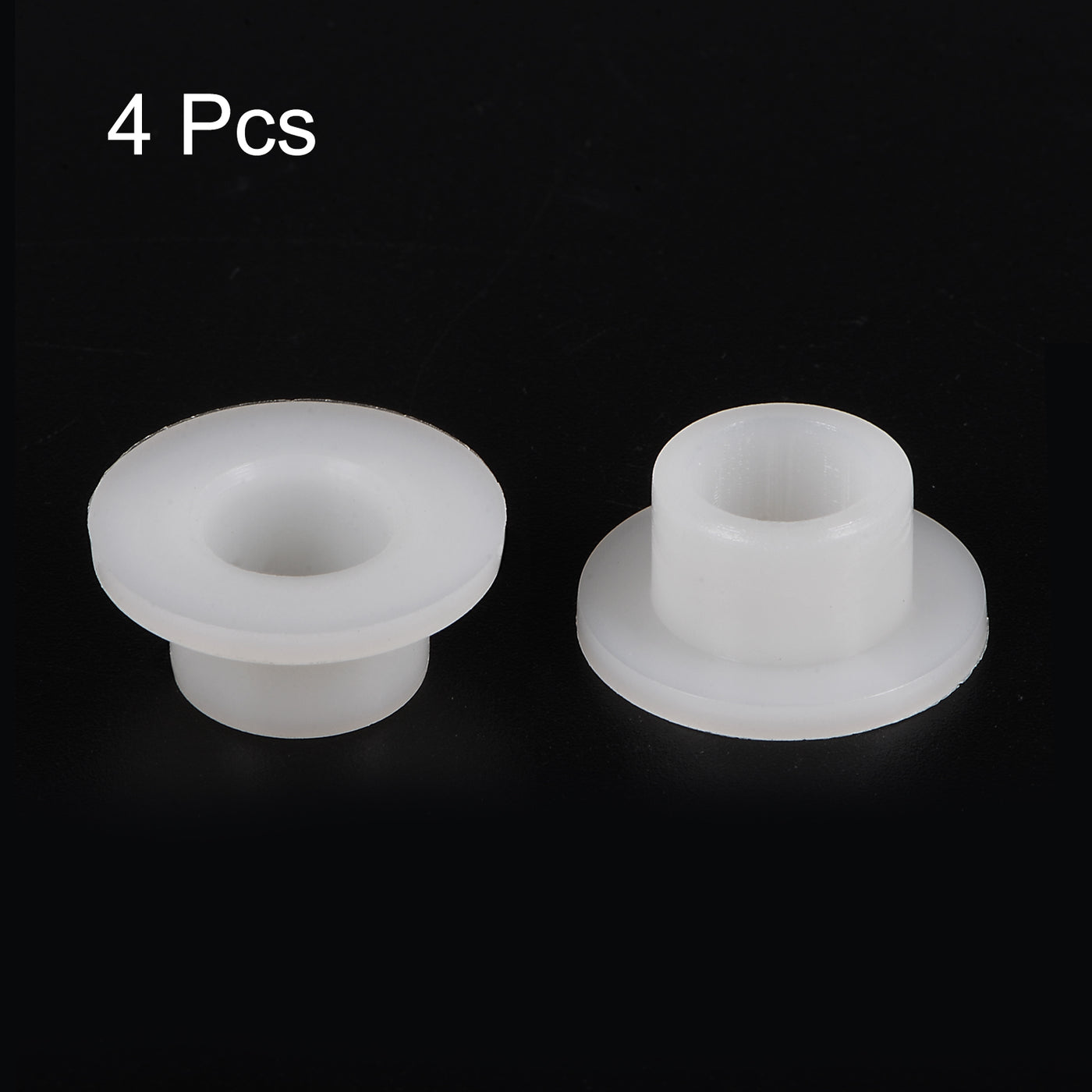 uxcell Uxcell 4pcs Flanged Sleeve Bearings 10.1mm ID 14mm OD 10mm Length Nylon Bushings, White